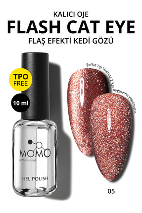 MOMO professional Kalıcı Oje Flash Cat Eye No.5, 10 ml