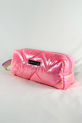 zeypack Simli Pembe Şişme Çanta - Clutch, Makyaj ve El Çantası
