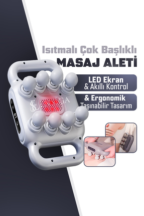 EN SİGA Isıtmalı Çok Başlıklı Elektrikli Masaj Aleti Taşınabilir Boyun Omuz S...