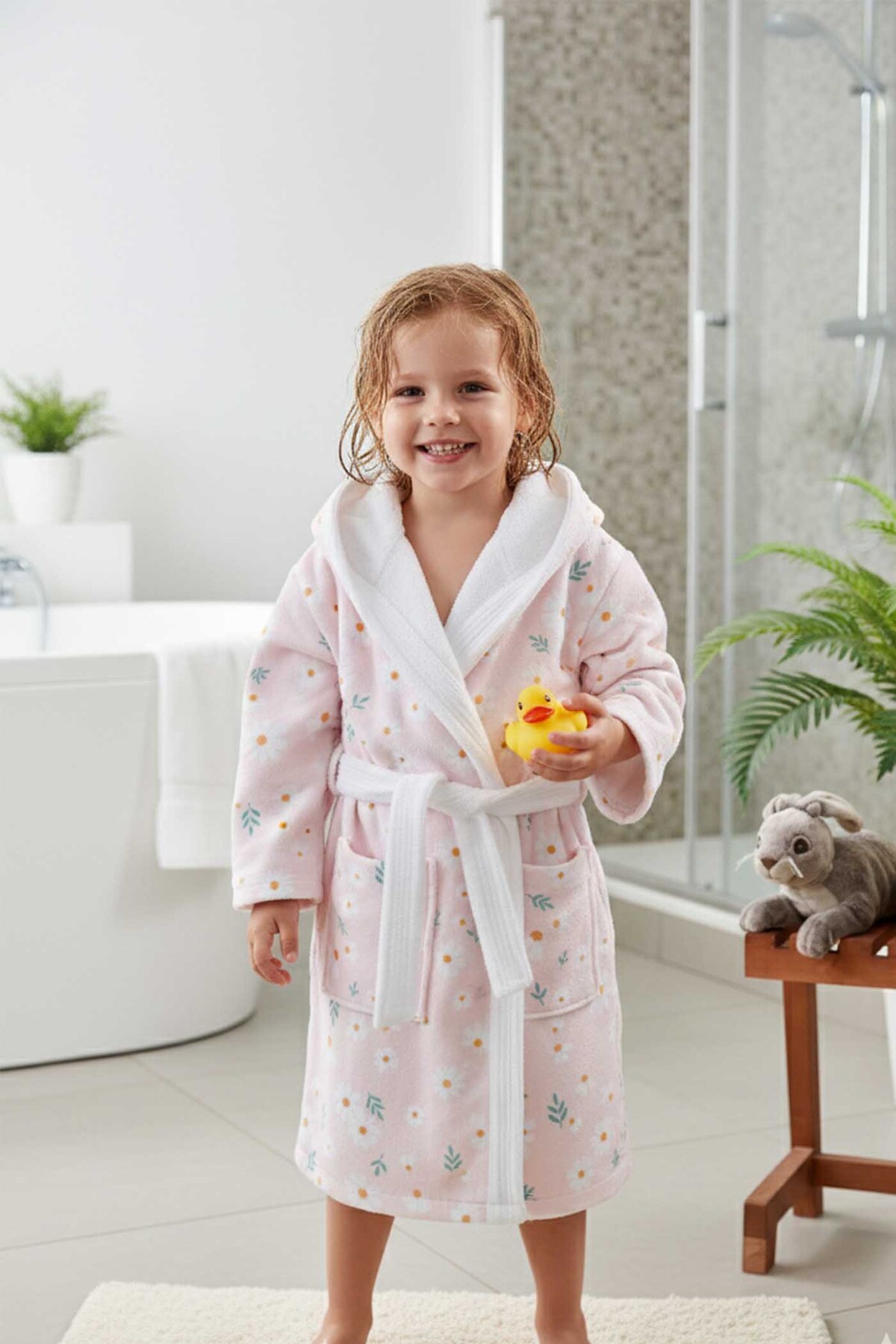 VEVİEN HOME Daisy Dijital Baskılı Çocuk Bornozu fotoğrafı 3 (önizleme)