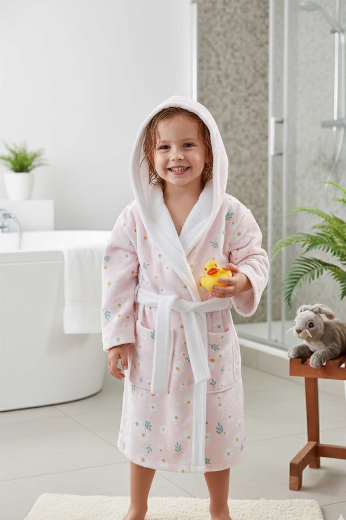 VEVİEN HOME Daisy Dijital Baskılı Çocuk Bornozu fotoğrafı 2 (önizleme)