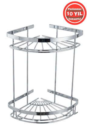 BanyomHome Krom Paslanmaz Çelik SUS304 Kalite Zirve 2'Li 19x19 Cm Şampuanlık ...