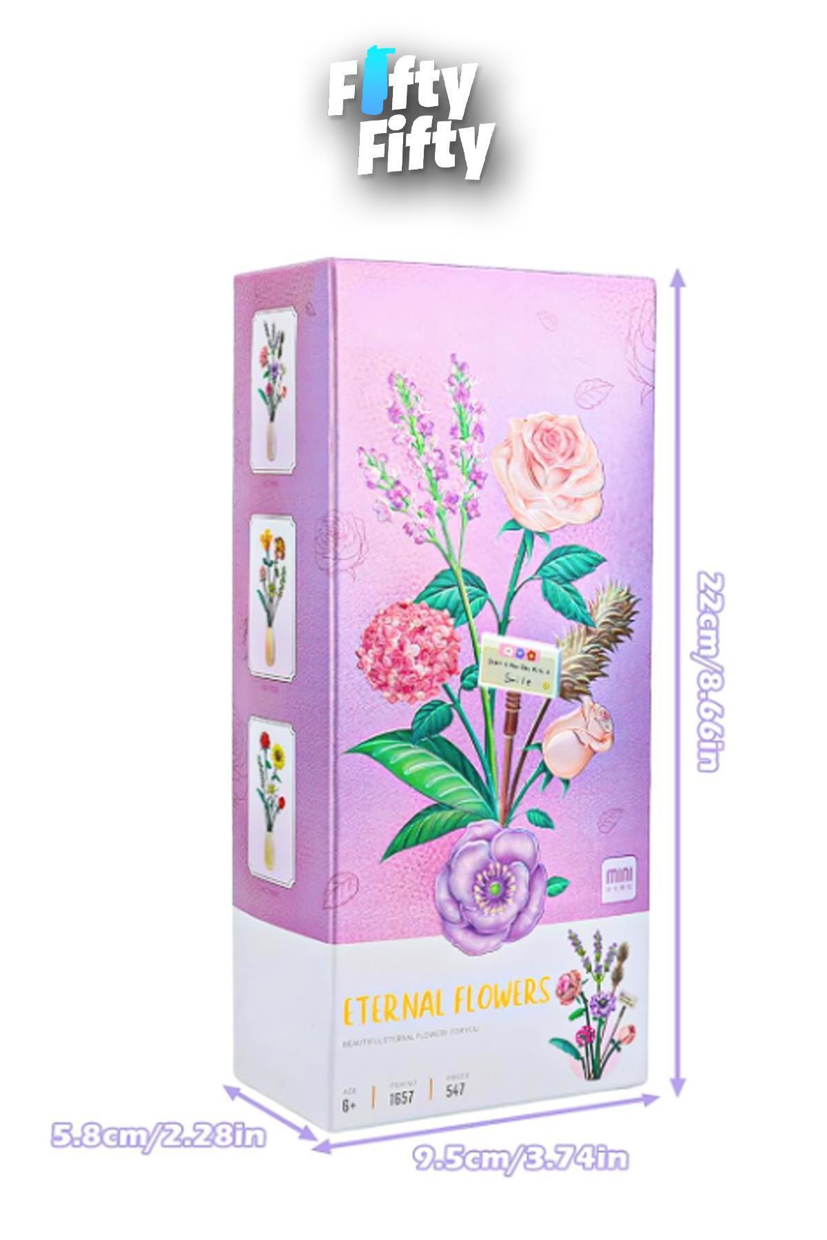 Vagonlife Loz Dekoratif ve Koleksiyonluk Çiçek Buketi 547 Parça Çiçek Modeli Yapım Seti FFLZ-1657 fotoğrafı 6 (önizleme)