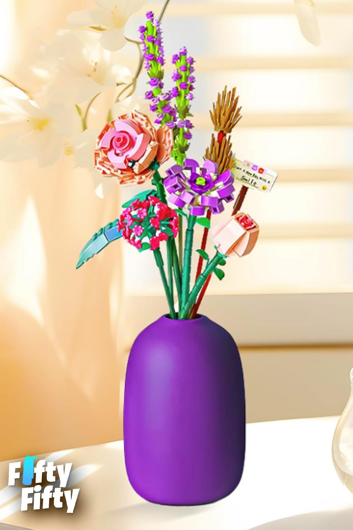 Vagonlife Loz Dekoratif ve Koleksiyonluk Çiçek Buketi 547 Parça Çiçek Modeli Yapım Seti FFLZ-1657 fotoğrafı 5 (önizleme)
