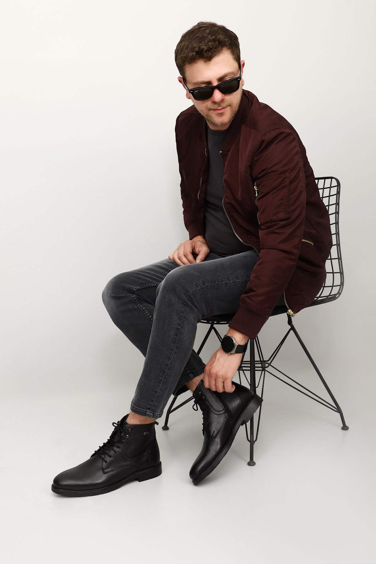 GÖNDERİ(R)  Erkek Siyah Fermuarlı Hakiki Deri Klasik Bot - Görsel 3