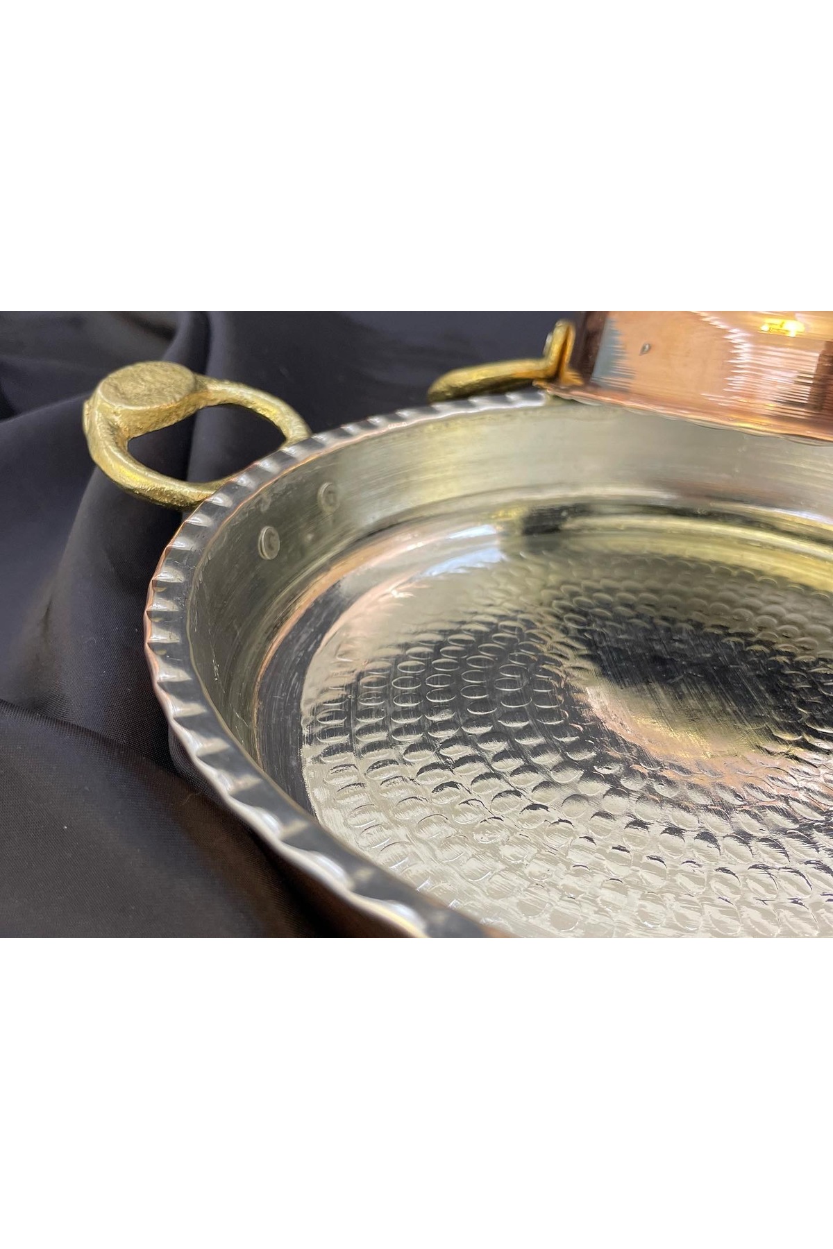 Gaziantep 17 cm Copper Hand Tattoo Frying Pan Omelette Egg Pan Fried Frying Pan 1st Class (tinned)ÇİRTİKLİ
