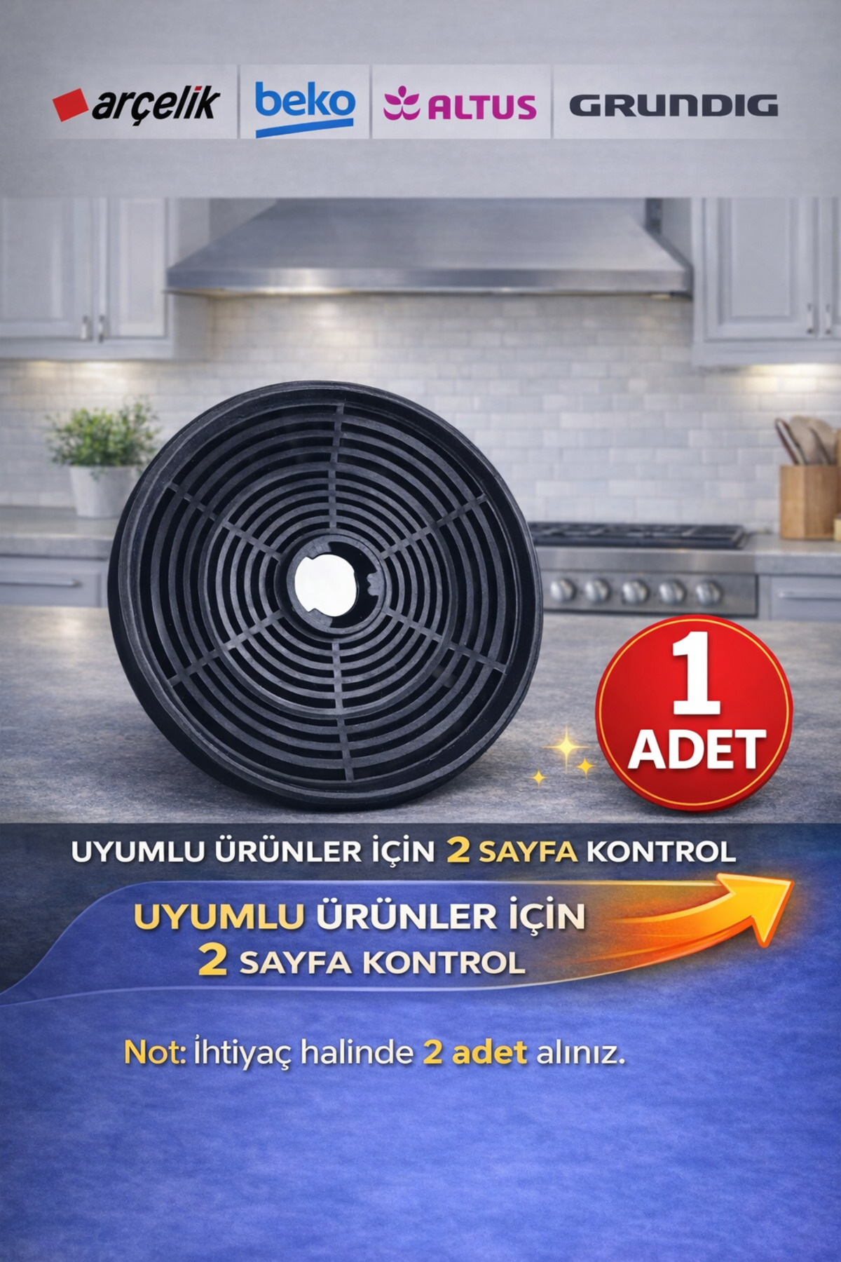 Arçelik Ade604 (B-S-G) Davlumbaz Karbon Filtre ( 1 ADET ORJİNAL Y.PARÇADIR)