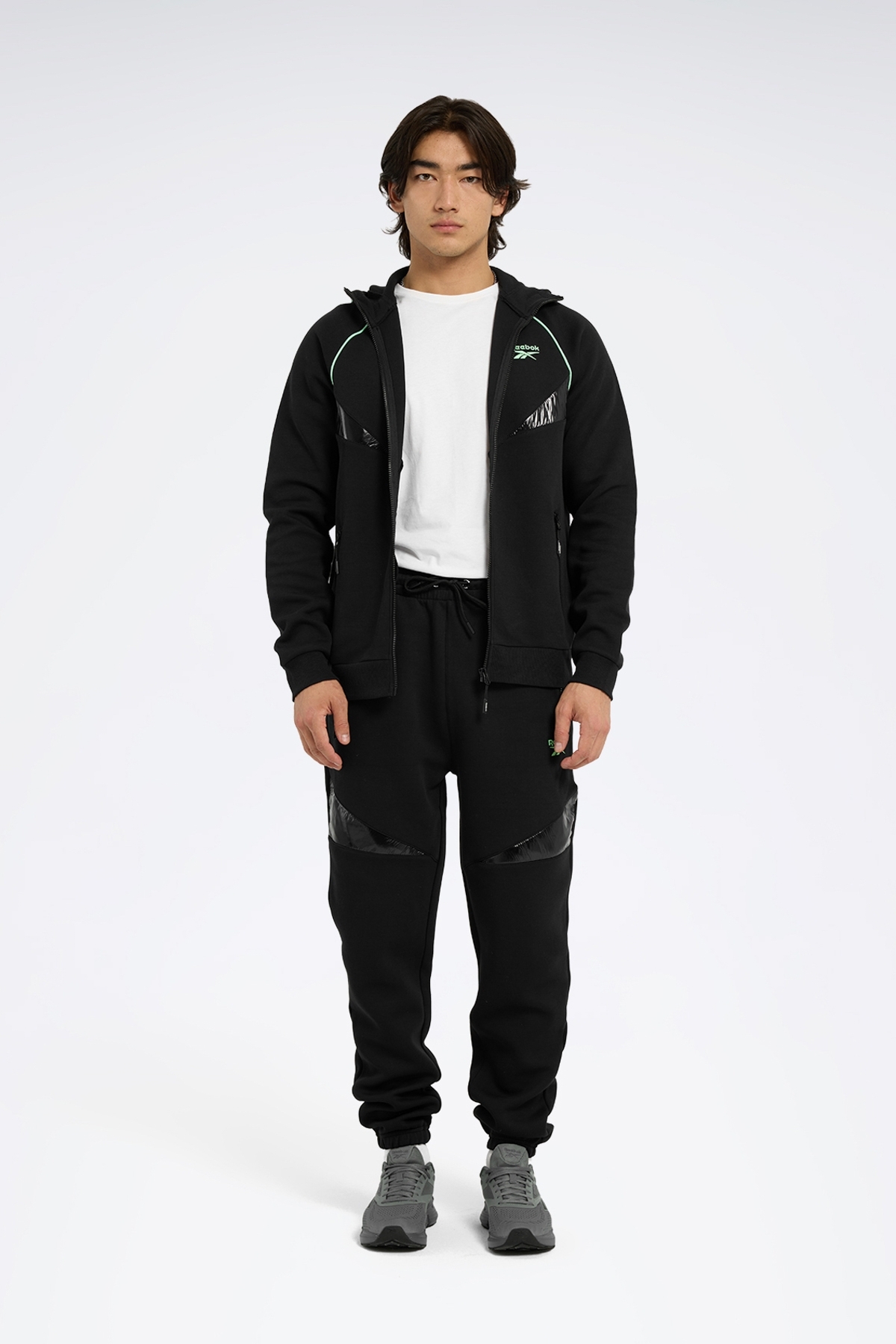 Reebok ZIP HOODY - MIX Siyah Erkek Eşofman Üstü görsel 2