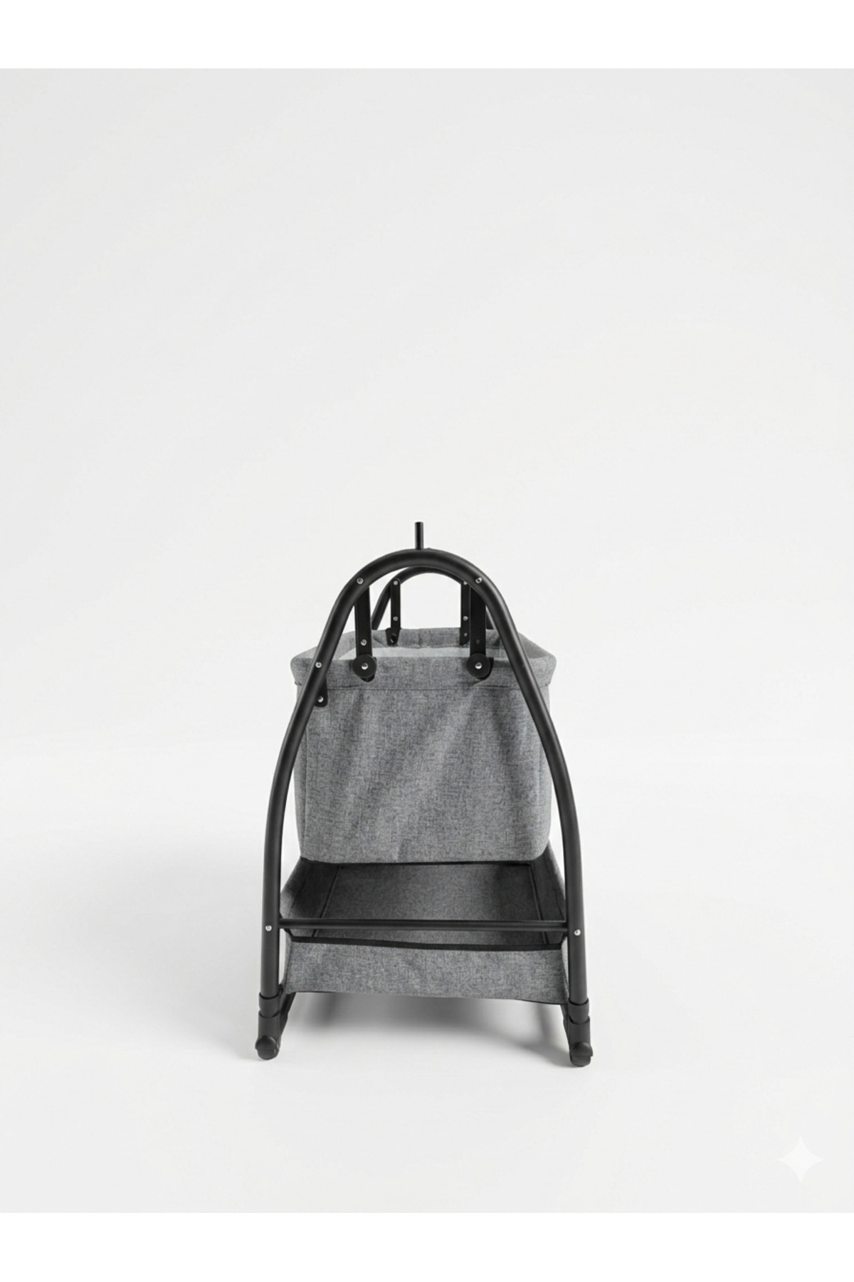 Bebelovv Keten Kumaş Profil Sallanabilir Portatif Anne Yanı Cibinlikli Siyah Hamak Sepet Diamond Beşik fotoğrafı 3 (önizleme)