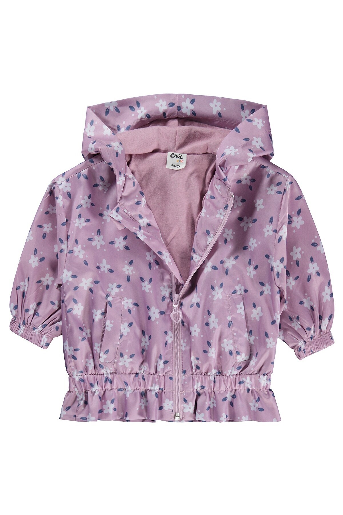 Civil Baby Çiçek Baskılı 6-18 Ay Yağmurluk - Pembe 6-9 Ay fotoğrafı 2 (önizleme)