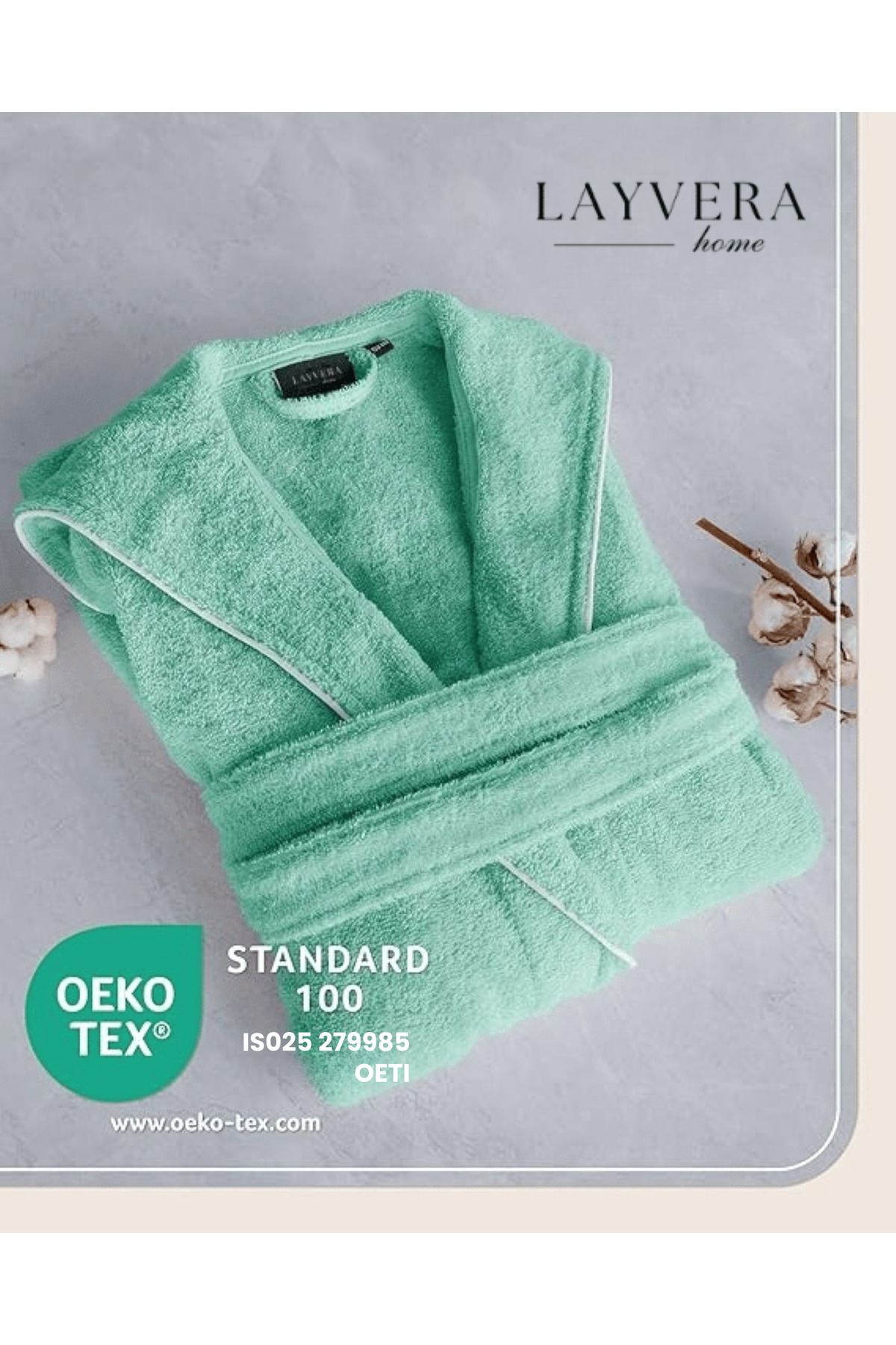 Girls-Boy Bathrobe 100% Cotton | Hooded – Pockets – Soft – Bio - Mint Green
