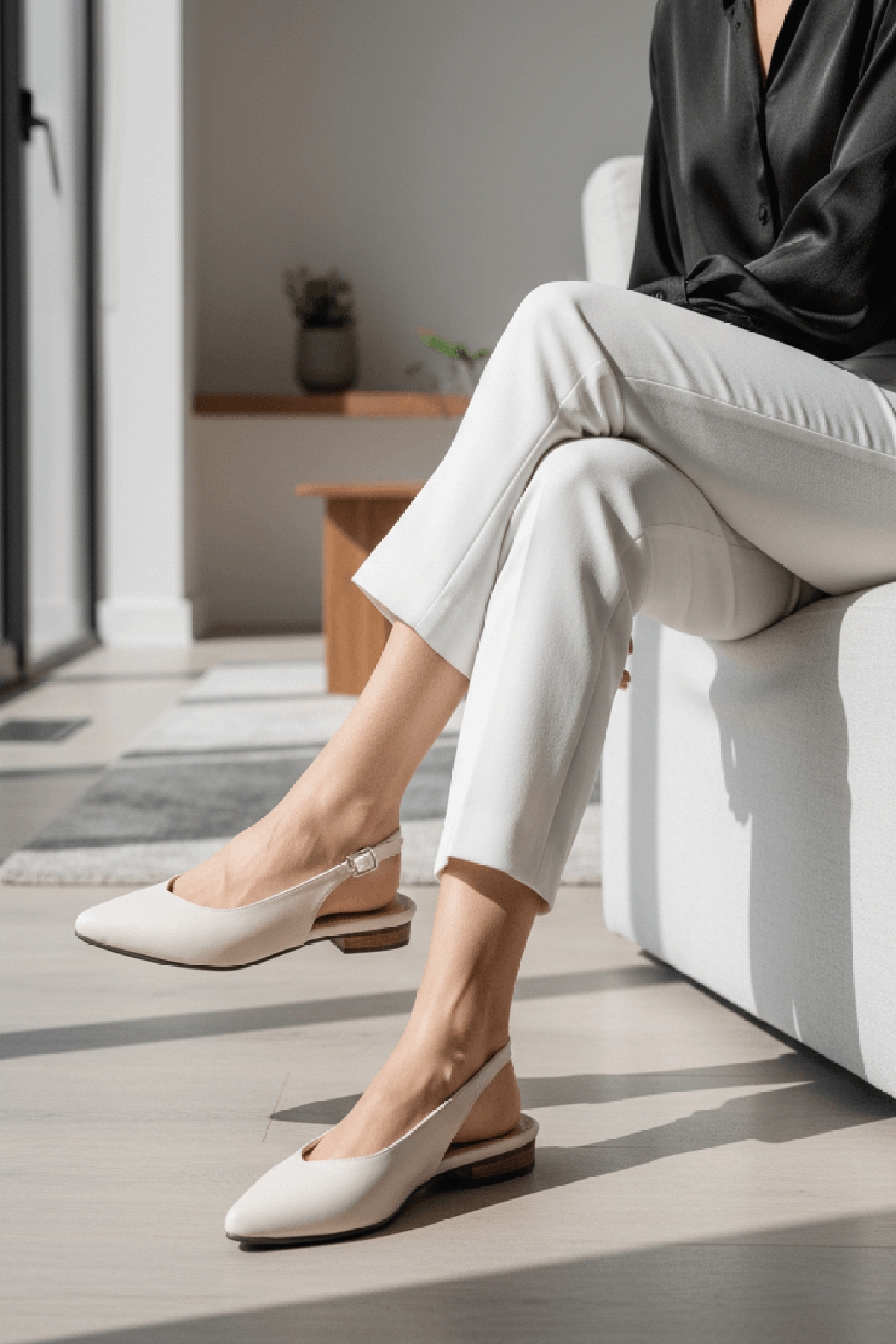 DİVOLYA  Luke Bej (2 cm Topuklu) Sivri Burun Günlük Kullanım Babet - Görsel 7