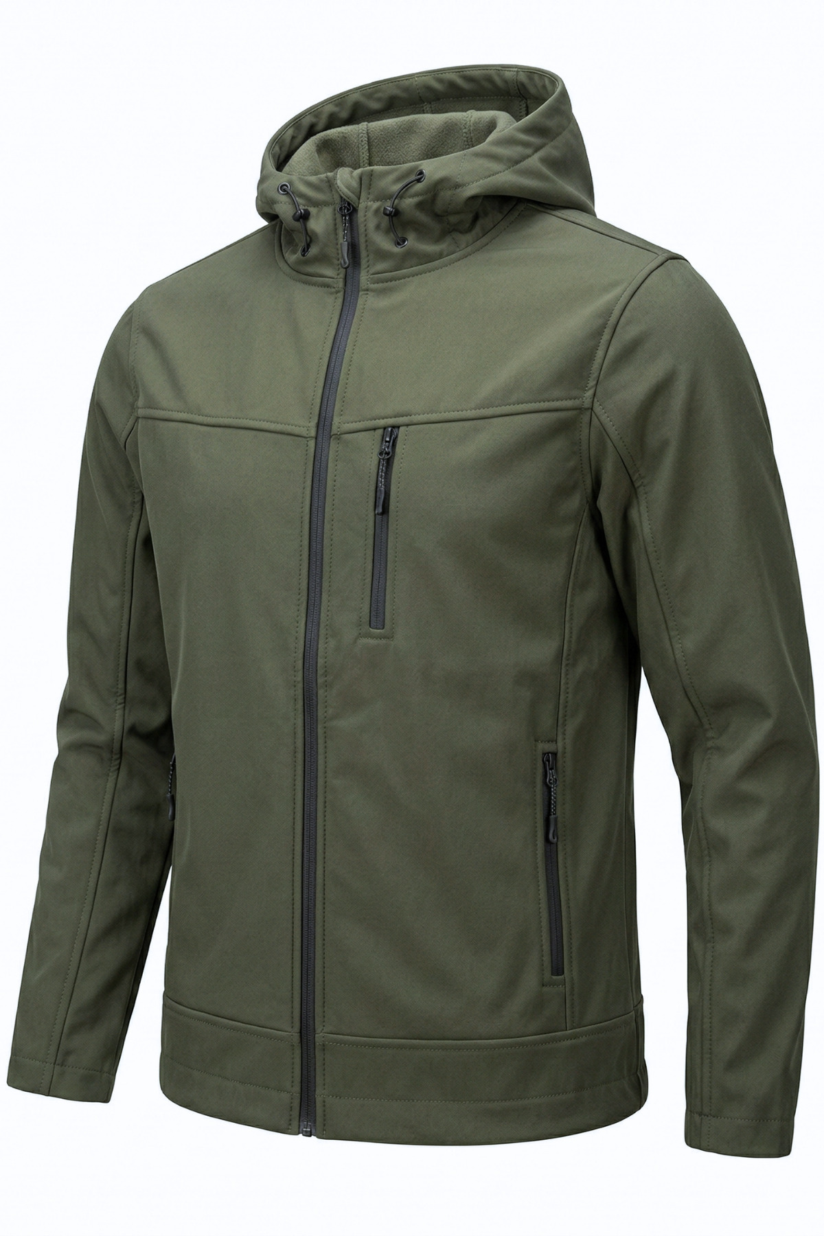 Erkek Mont İçi Polarlı Softshell Mont Su ve Rüzğar Geçirmez Kapüşonlu Spor Mont — رنگارنگ MONT-SOFT01 — تصویر 5 از 7