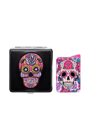 Atomic La Catrina Sigara Tabaka ve Çakmak Seti Pembe – ATLCset2