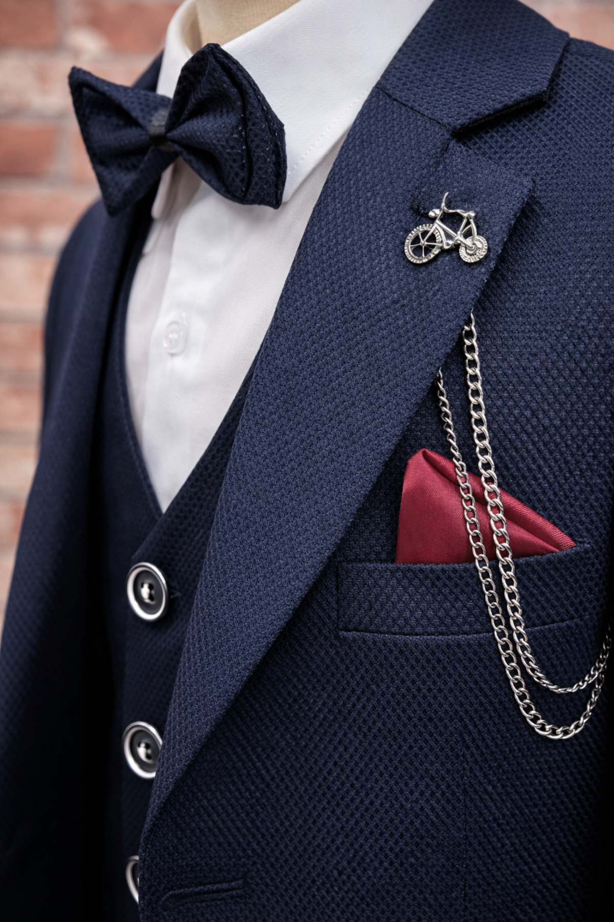 HAYTA Çocuk Takım Elbise Yelekli Gömlekli Set 1yaş-14yaş Silver lacivert fotoğrafı 2 (önizleme)