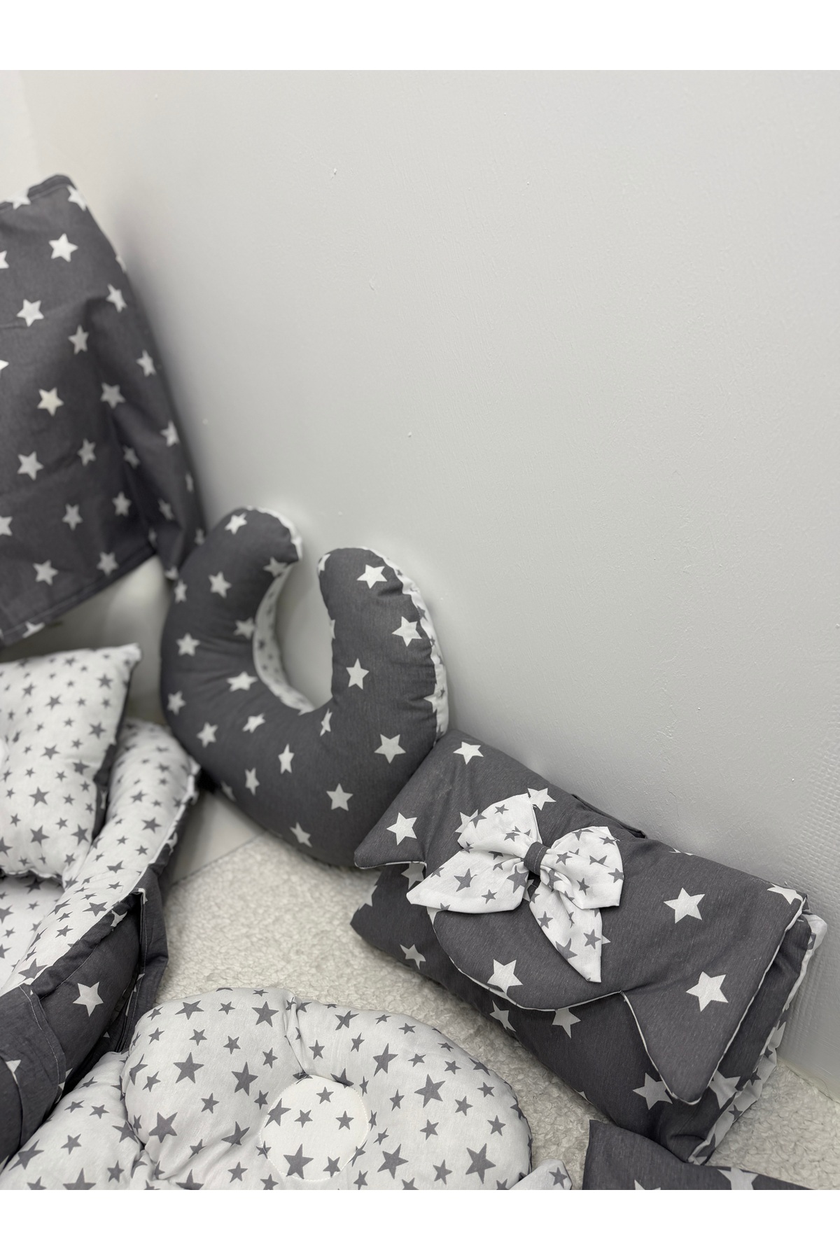 Balamira Gri Beyaz Yıldız 13 Lü Babynest Seti fotoğrafı 2 (önizleme)