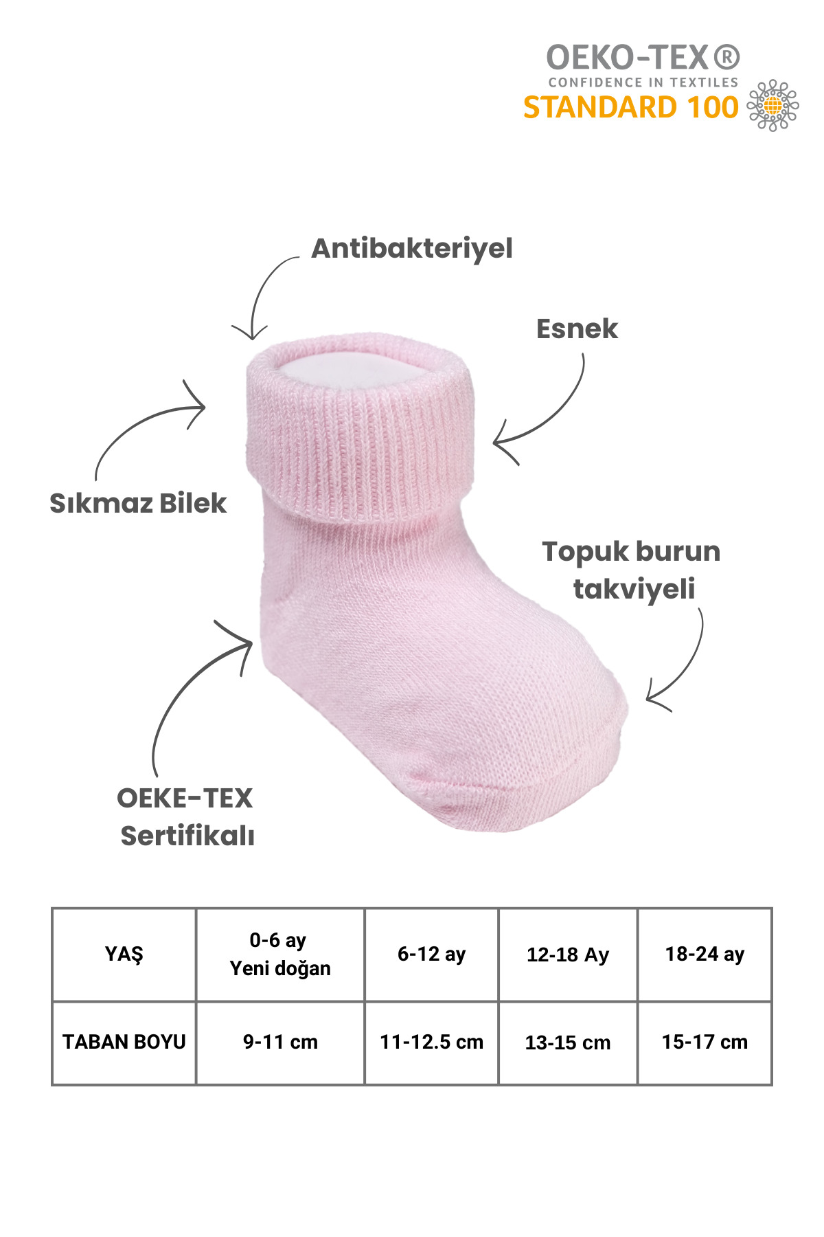 Akface Imalatcıdan Kıvrık 6'lı Pamuklu Yeni Doğan Bebek Çorabı Kız Grubu fotoğrafı 3 (önizleme)