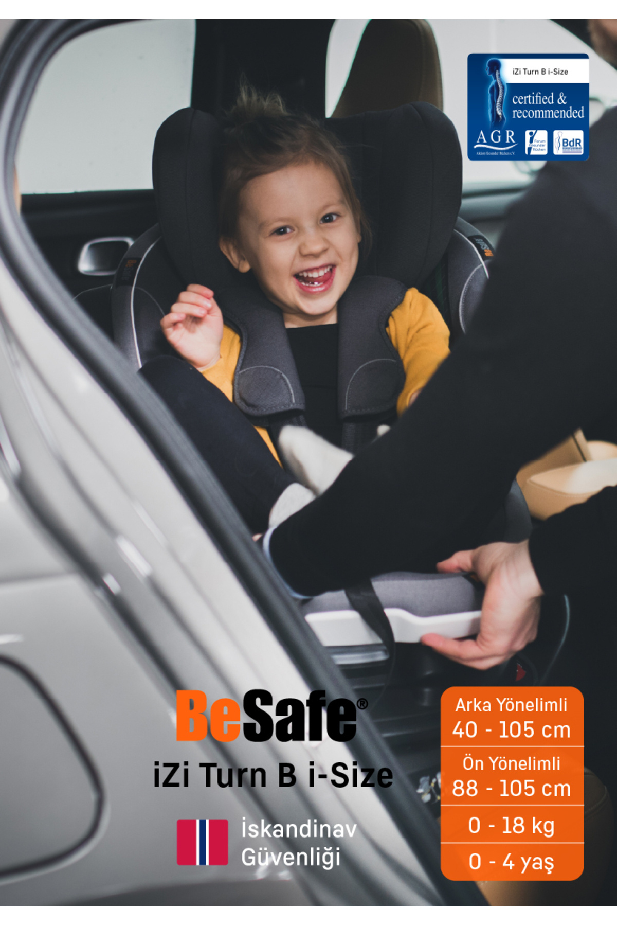 Besafe iZi Turn B I-Size Oto Koltuğu 0-18 Kg Metalic Melange fotoğrafı 7 (önizleme)