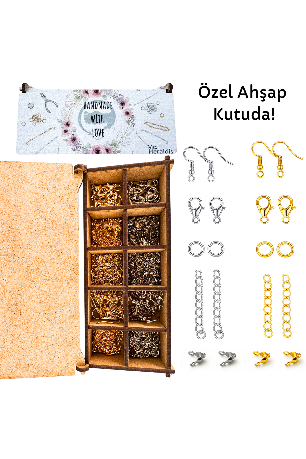 Jewelry Making and Repairing Set Silver Color Necklace Earrings Bracelet Bracelet Apparatus in Box of 10