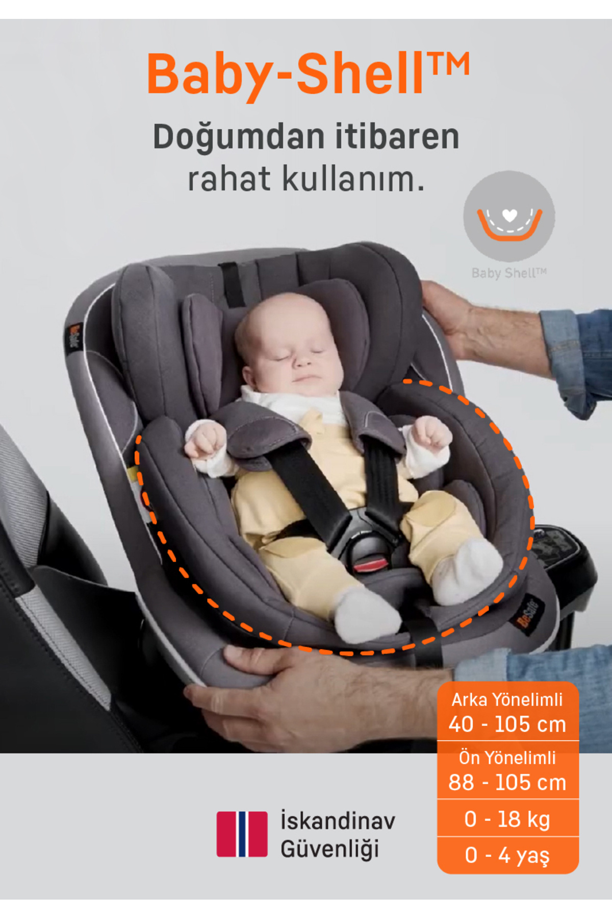 Besafe iZi Turn B I-Size Oto Koltuğu 0-18 Kg Metalic Melange fotoğrafı 4 (önizleme)