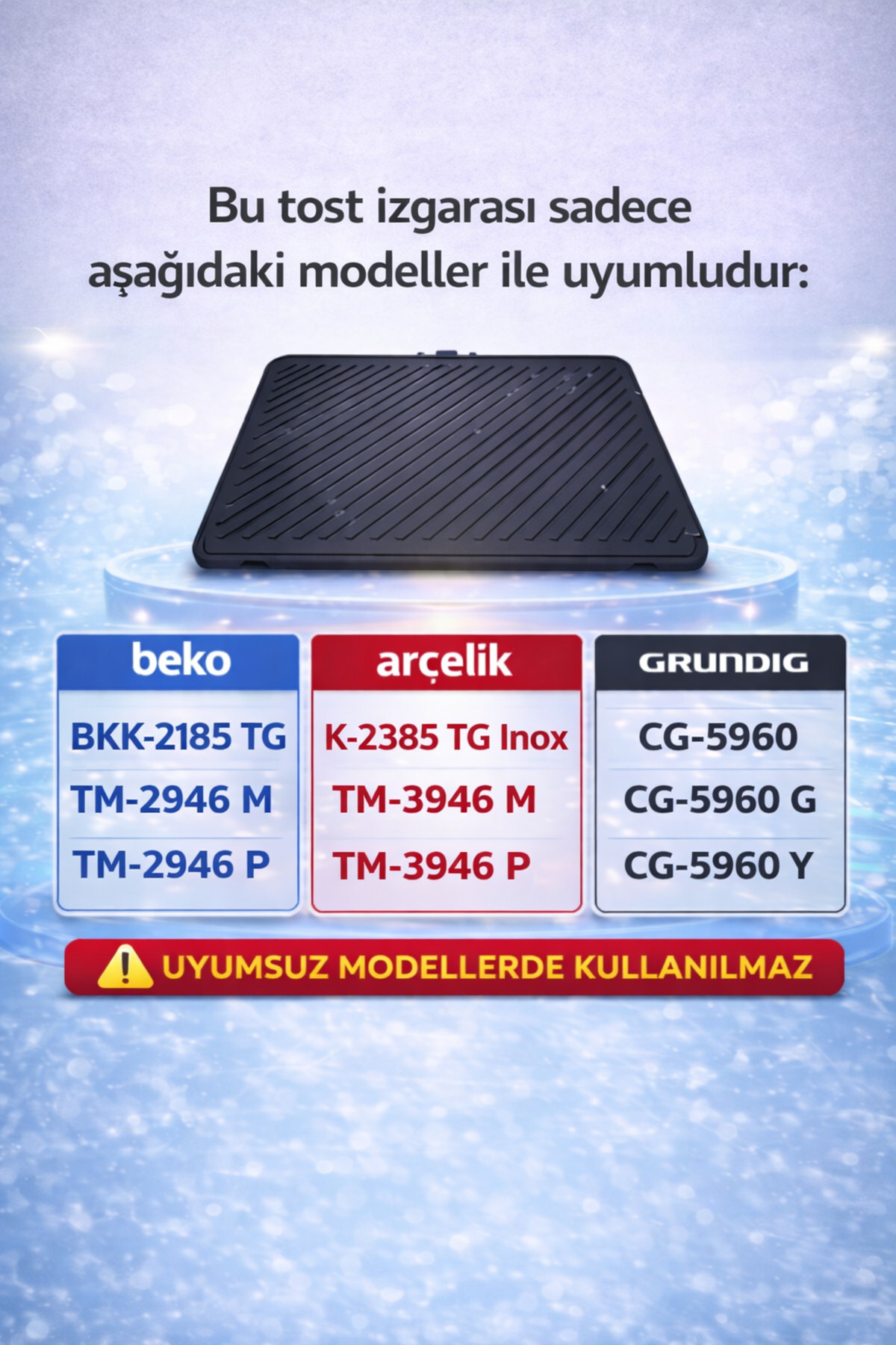 Arçelik Beko Tost Makinesi Plate Izgara Pişirme Yüzeyi 9197061064