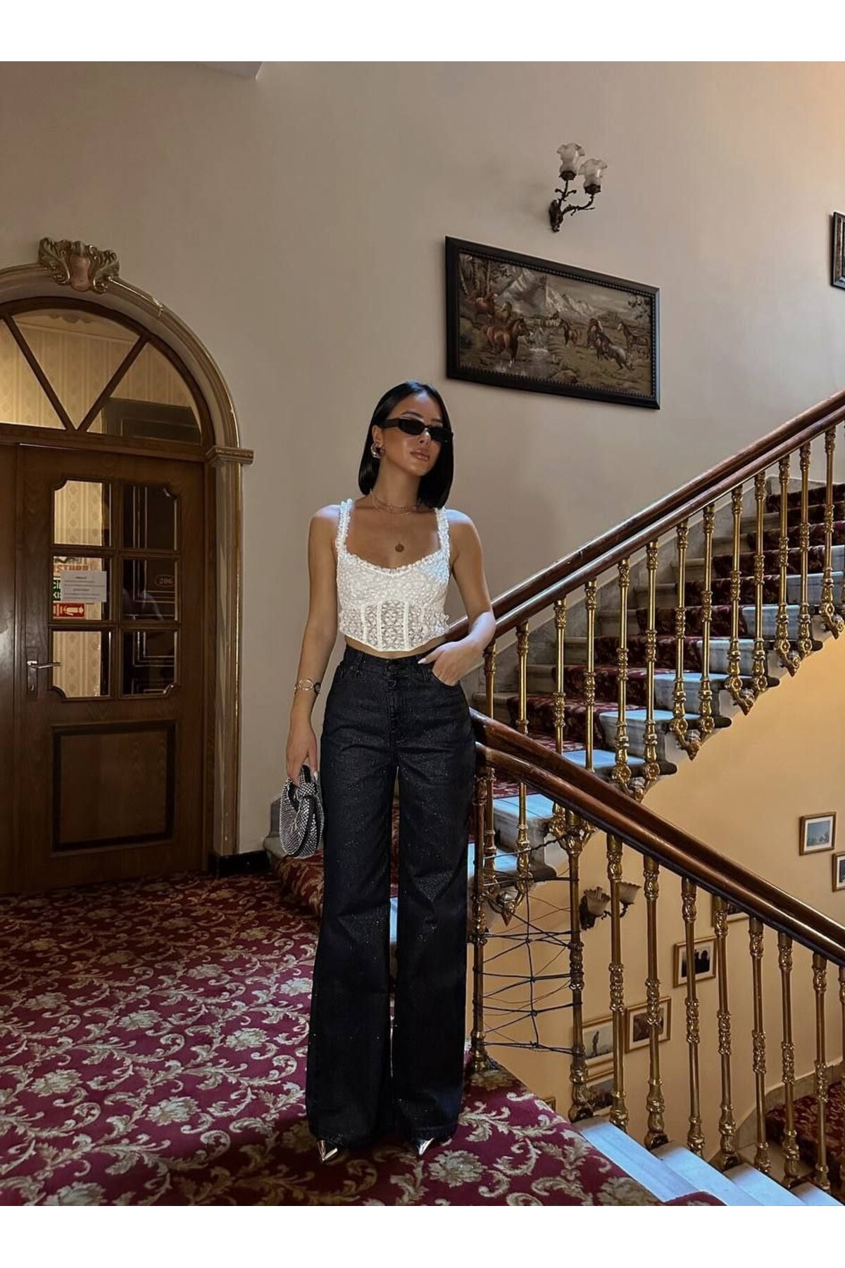 HerTon  Kadın Yüksek Bel Bol Paça Denim Pantolon – %100 Pamuk, Zamansız & Güçlü Stil - Görsel 3