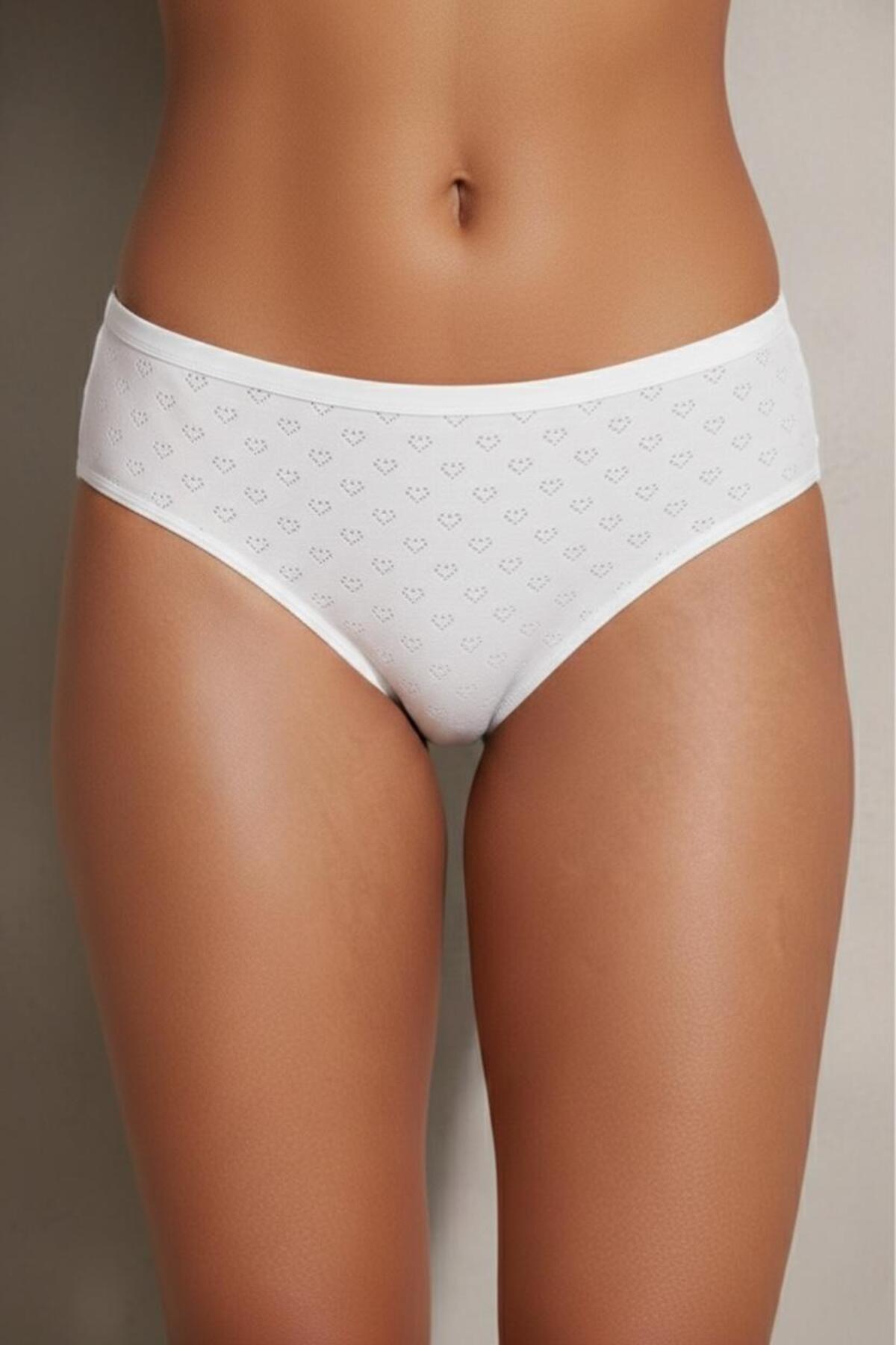Women's 3-Piece Hearted Bikini Panties 100% Cotton Panties Made in TURKEY