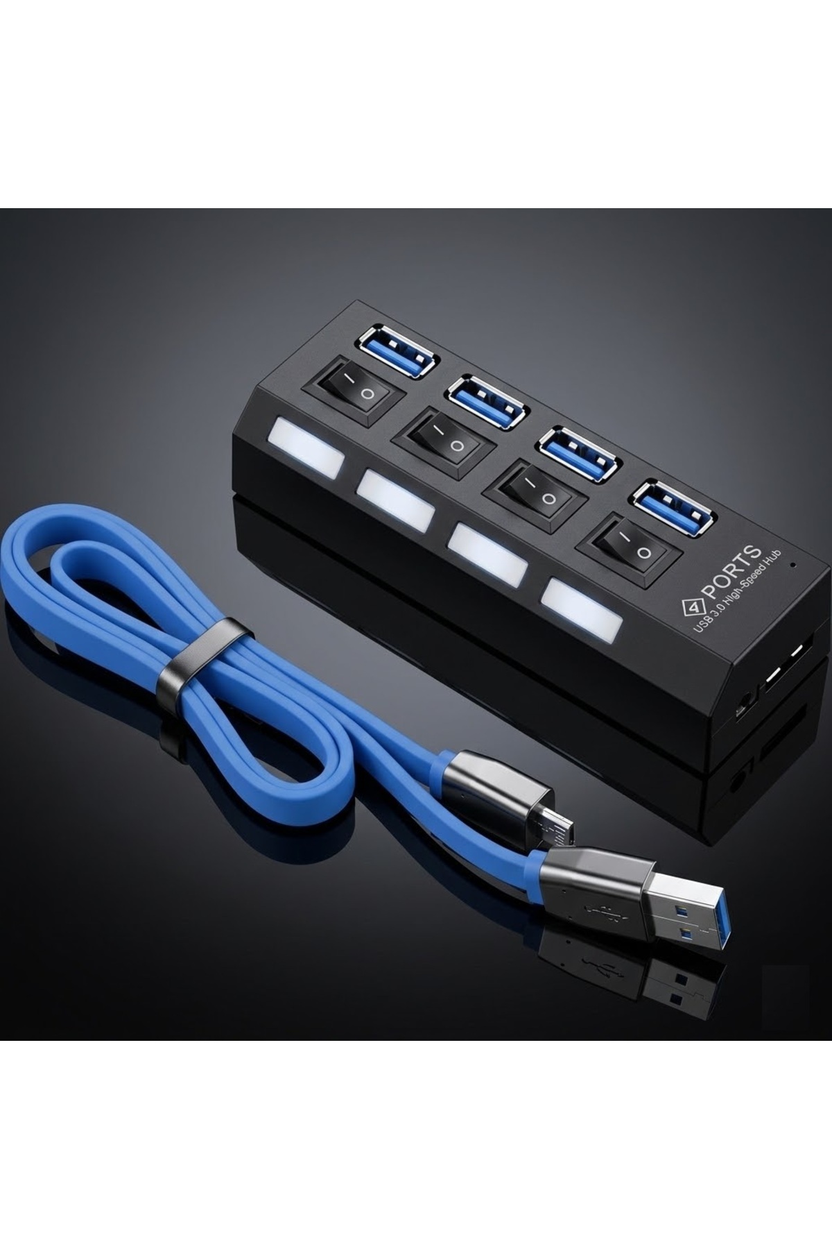Yeni 2025 4 Port Usb 3.0 Çoğaltıcı Çoklayıcı Hub Yüksek Hız 5 Gbps Bst-2070p Anahtarlı On-of Düğmeli