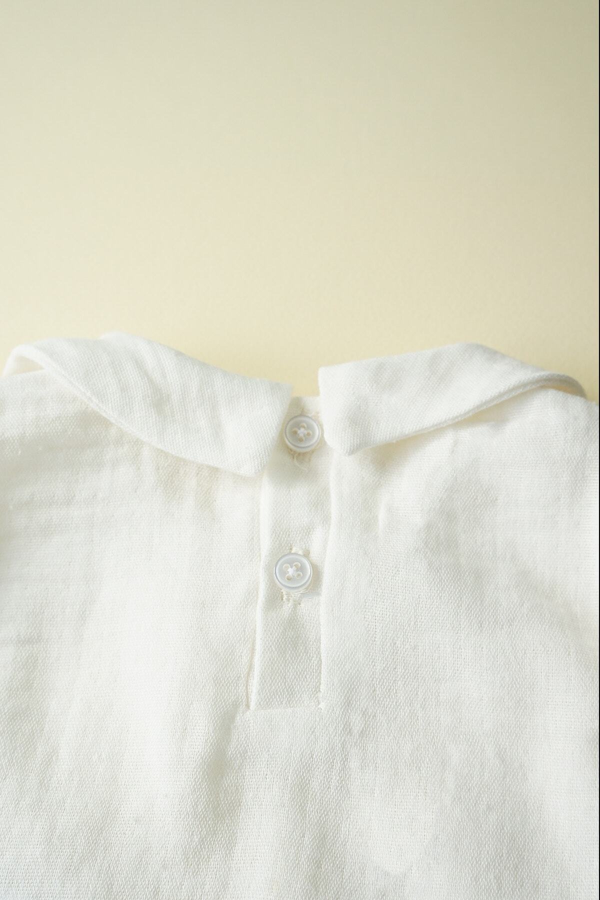 ipek atlas Kız Bebek Ve Çocuk Bebe Yaka Uzun Kollu Fırfırlı Müslin Gömlek fotoğrafı 5 (önizleme)