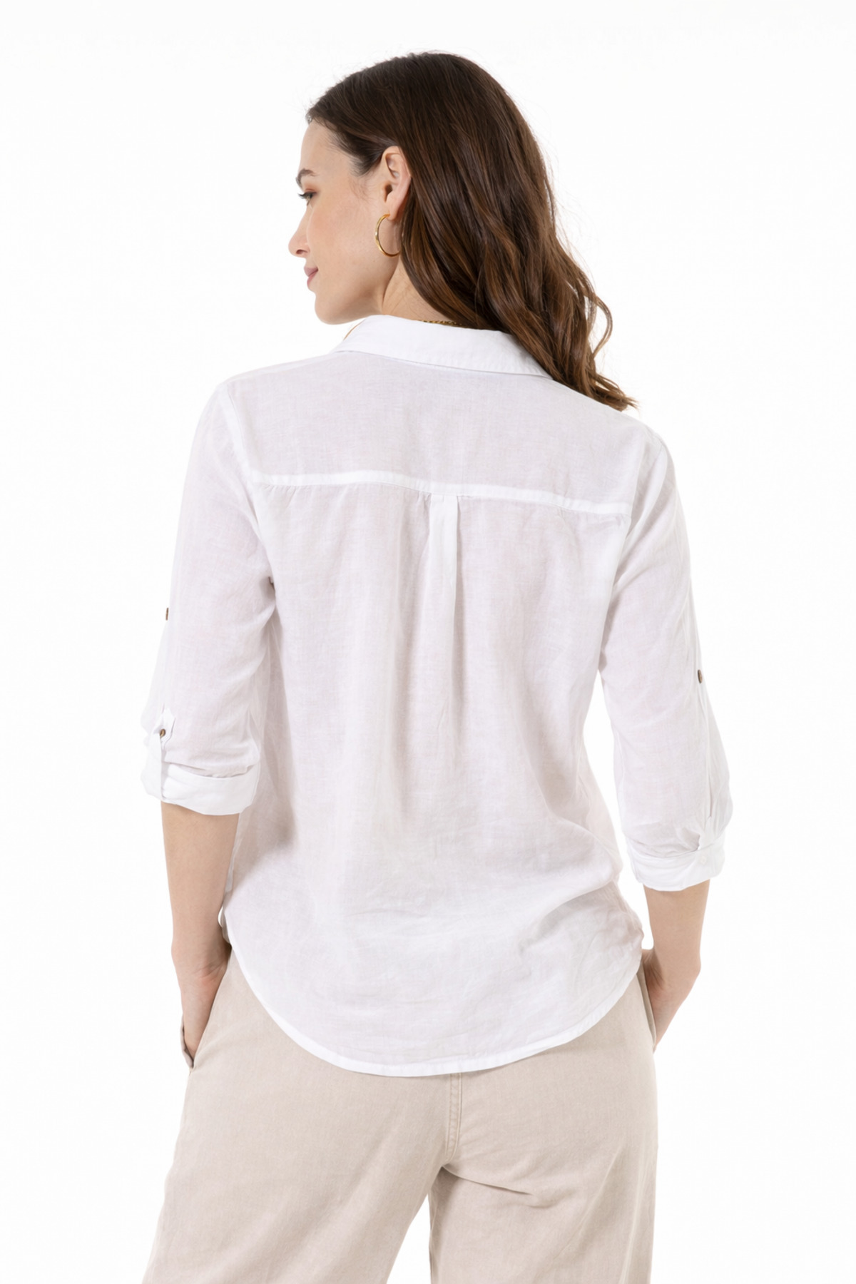 Heaven Ephesus  Vual Yakalı Tek Cep Detaylı Gömlek - 1570 - Görsel 3