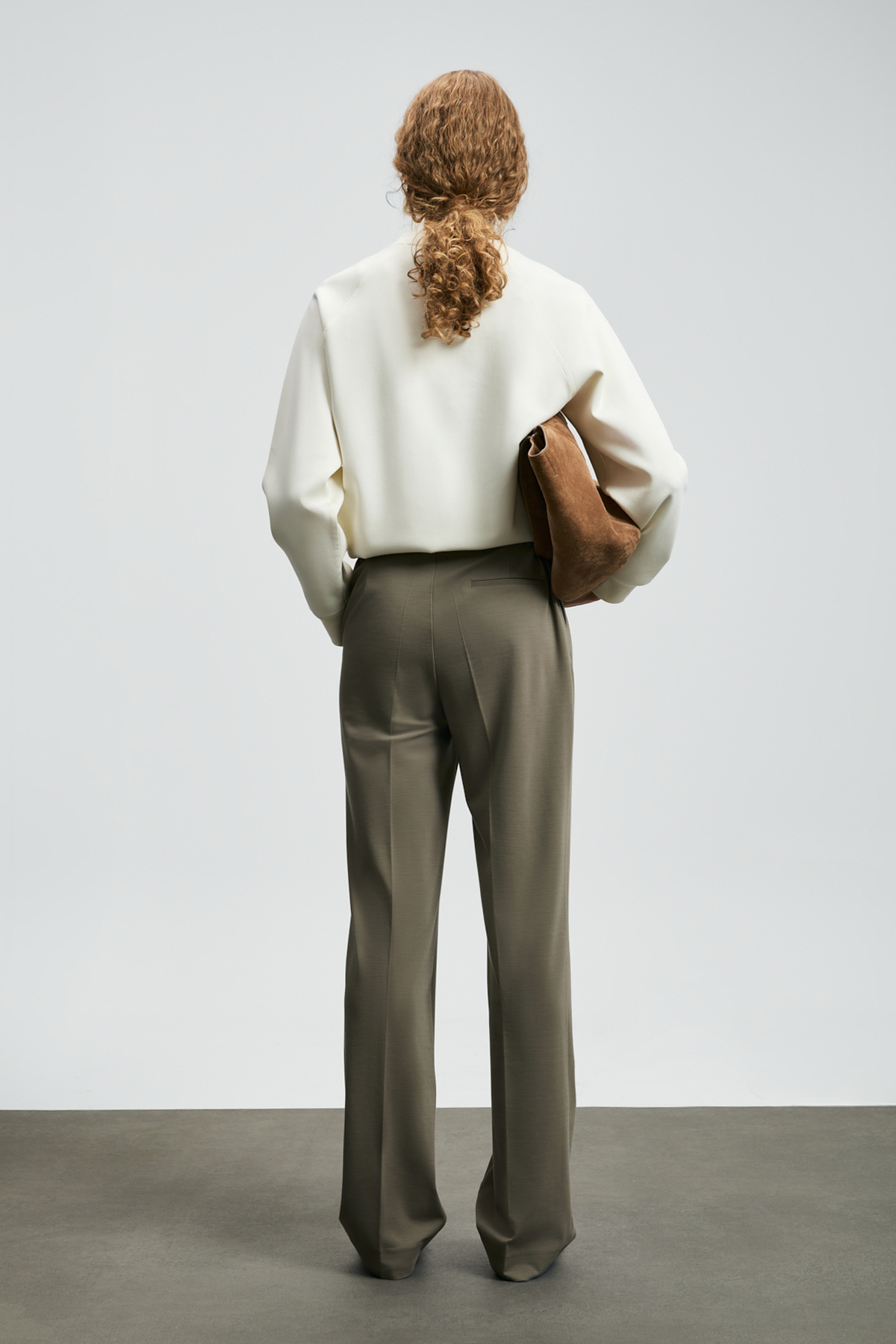 Lufian  Ander Kadın Örme Sweatshırt Kırık Beyaz - Görsel 6