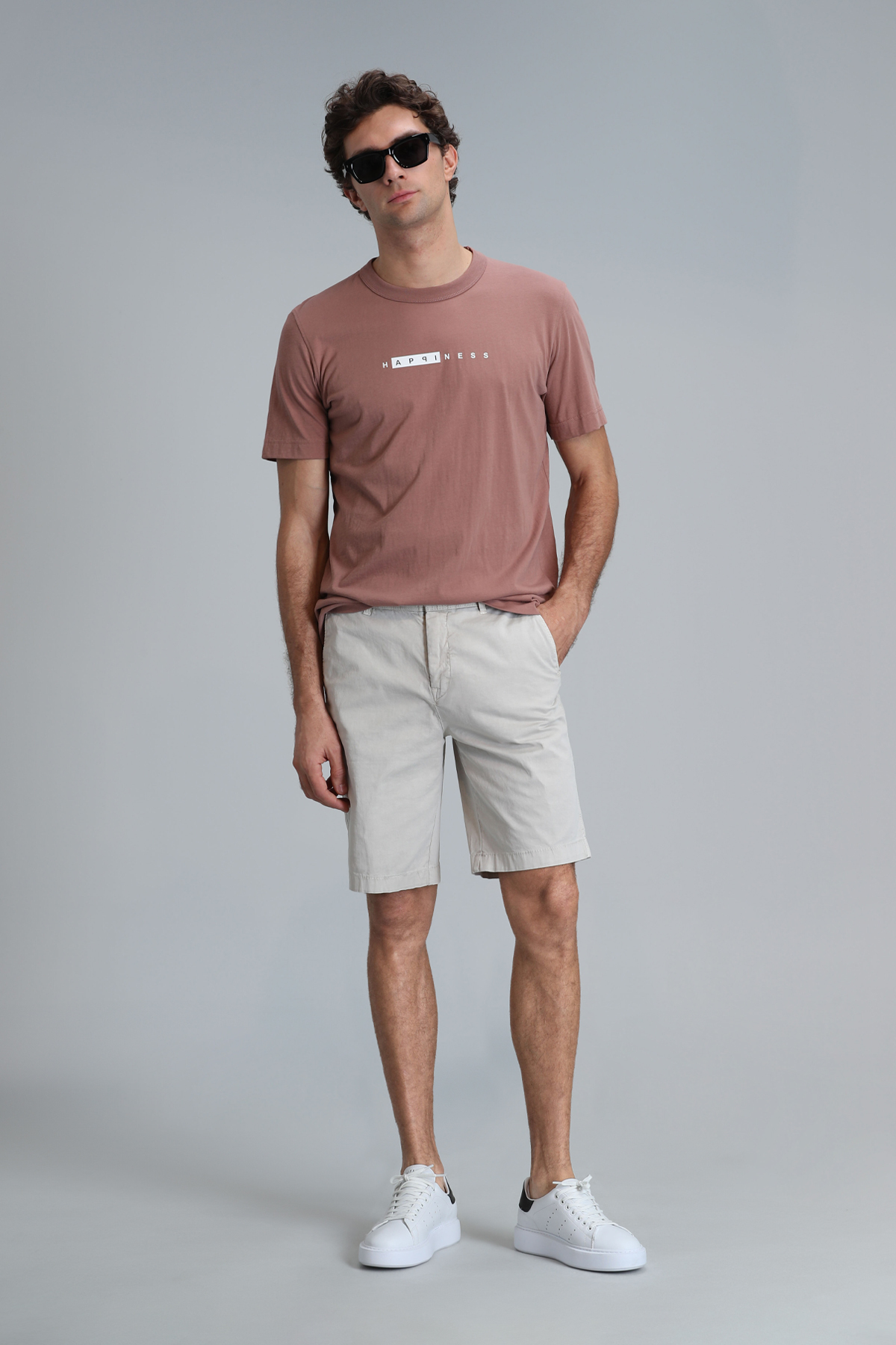 Lufian  Zegler Spor Erkek Chino Şort Slim Fit Bej - Görsel 4