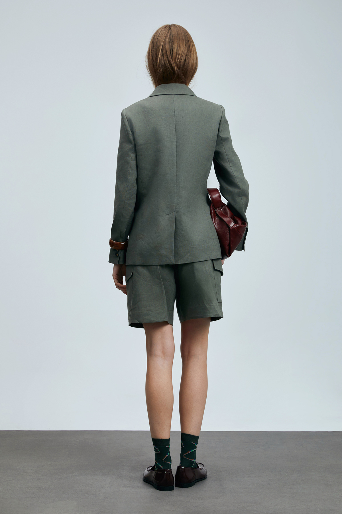 Lufian  Mıreler Kadın Keten Ceket Haki - Görsel 7