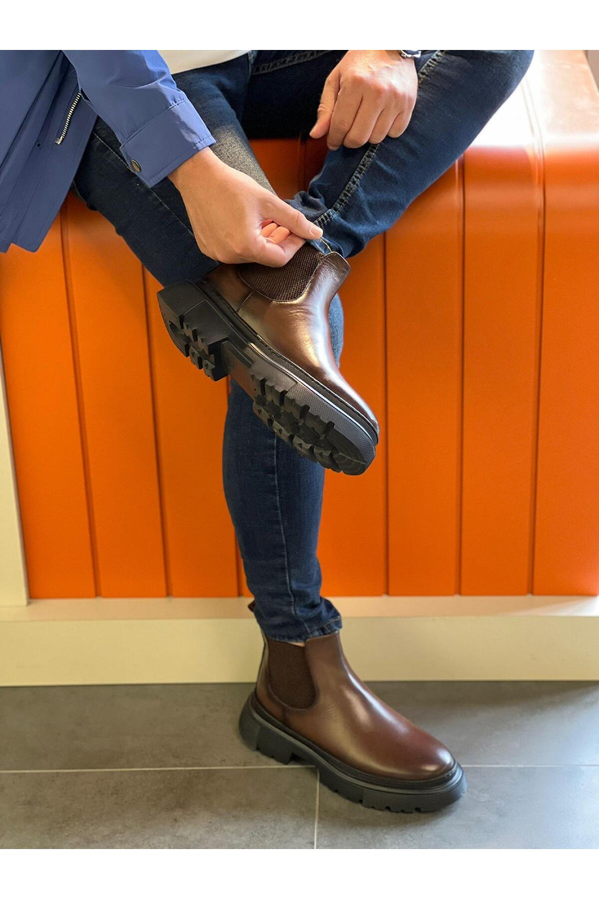 Serhat Özköroğlu  LFR-9046 DERI MERDANE BOT Kahve - Görsel 3