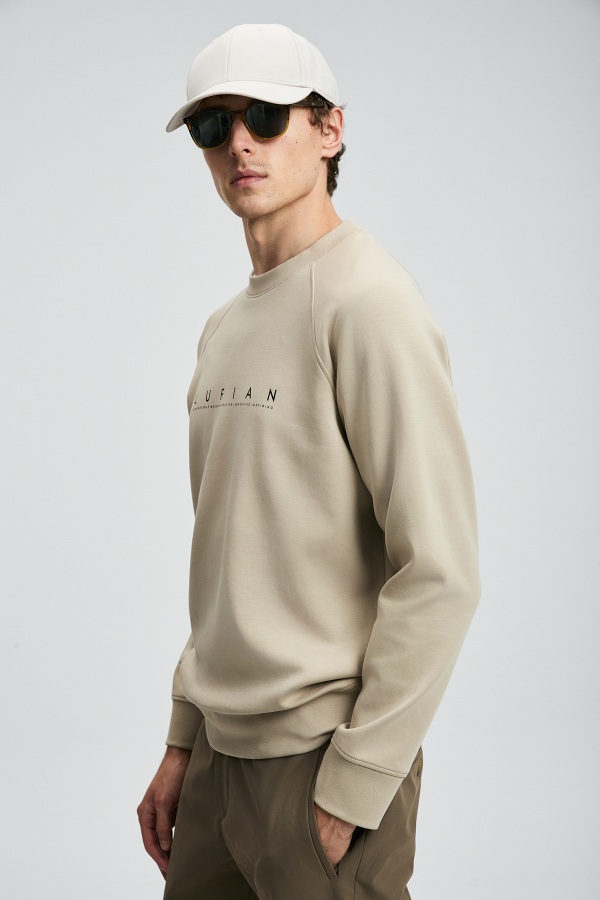 Lufian  Cooper Erkek Sweatshirt Bej - Görsel 4