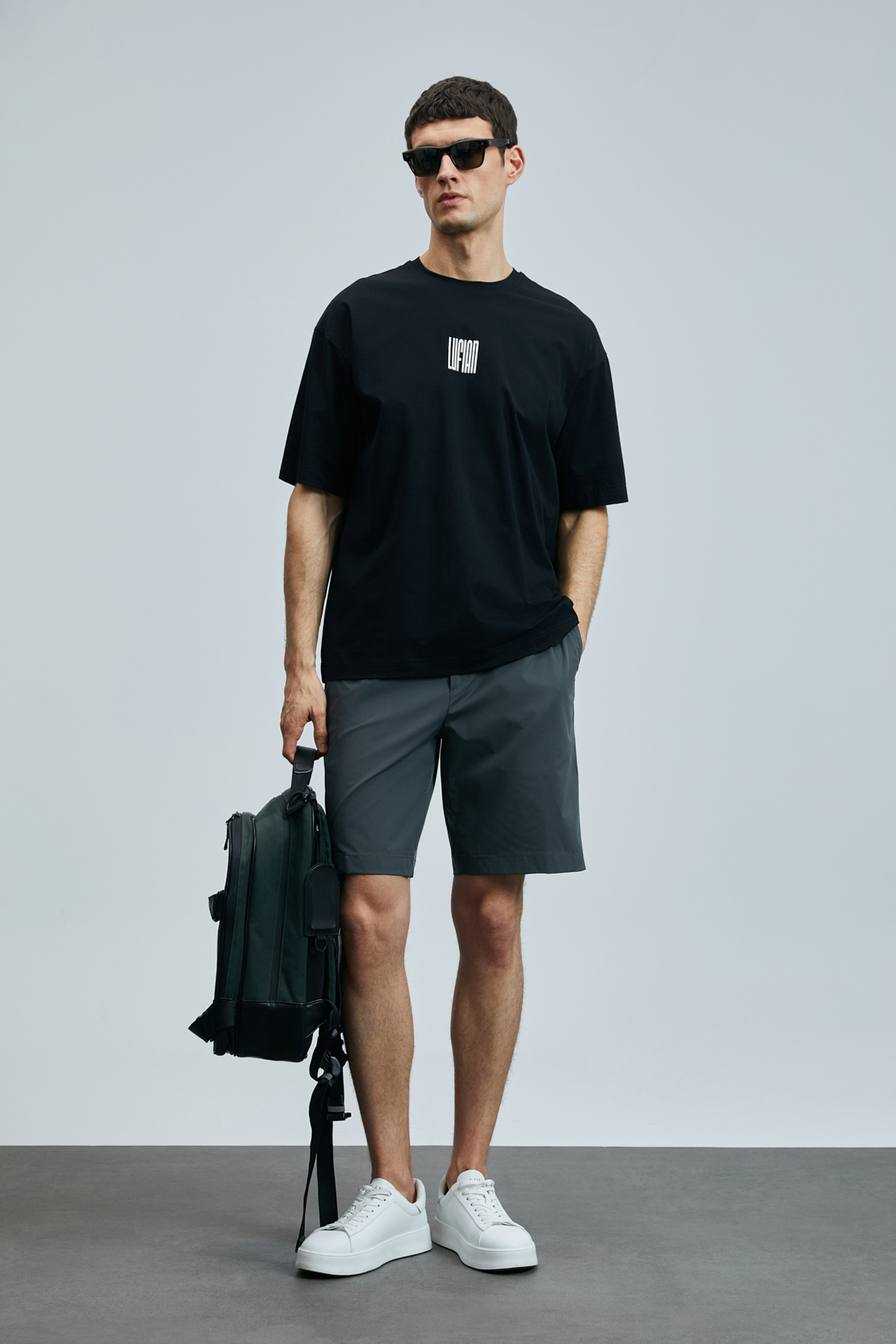 Lufian  Helıx Modern Grafik T- Shirt Siyah - Görsel 4