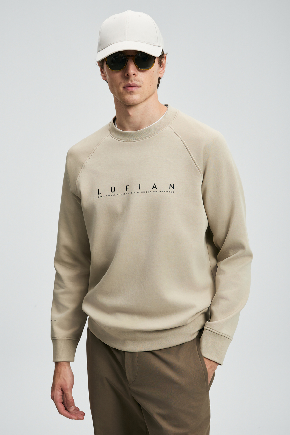 Lufian  Cooper Erkek Sweatshirt Bej