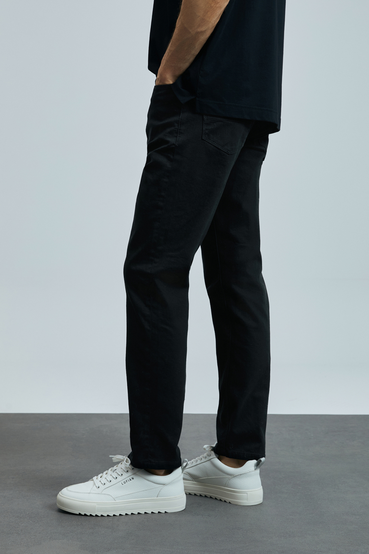 Lufian  Anton Smart Jean Erkek Pantolon Slim Fit Siyah - Görsel 4