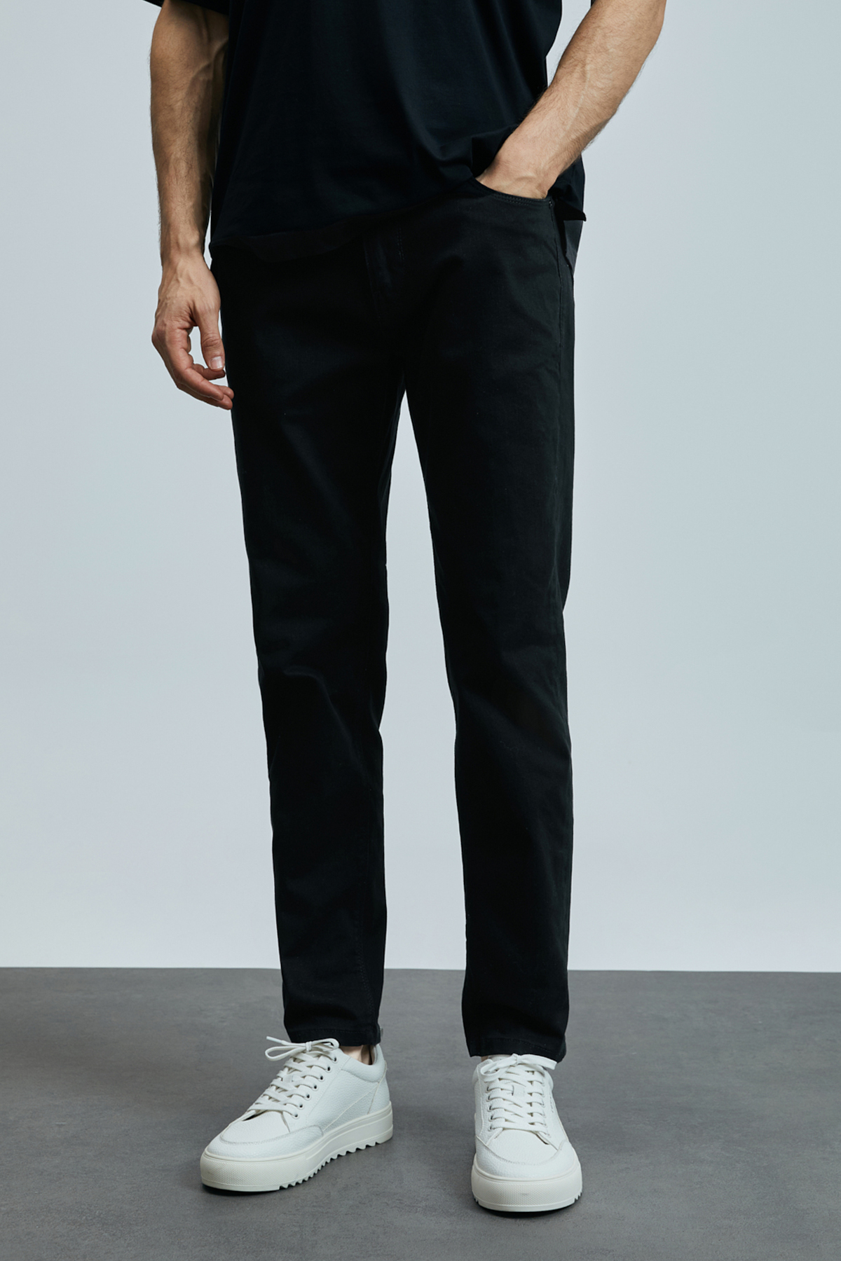 Lufian  Anton Smart Jean Erkek Pantolon Slim Fit Siyah - Görsel 3