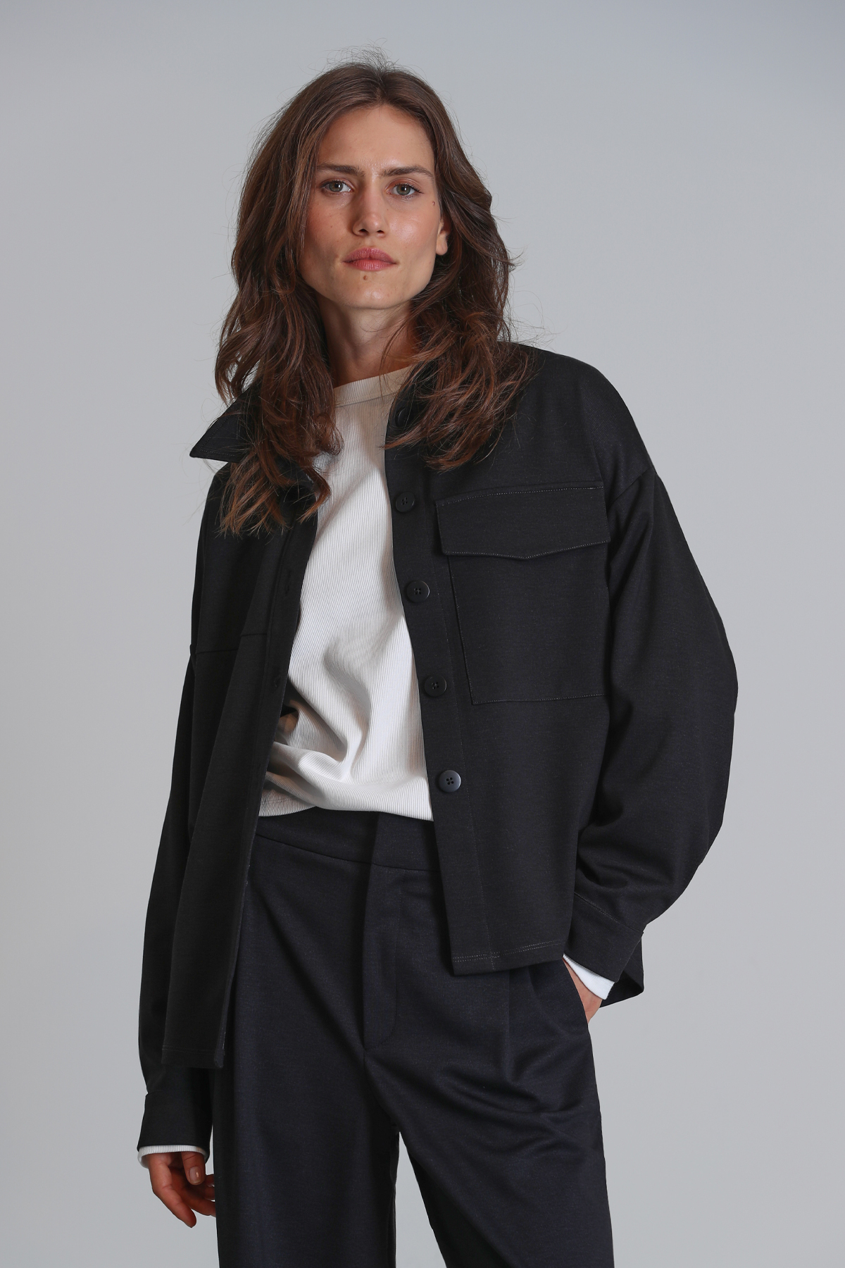 Lufian  Arthur Kadın Gömlek Regular Fit Siyah - Görsel 3