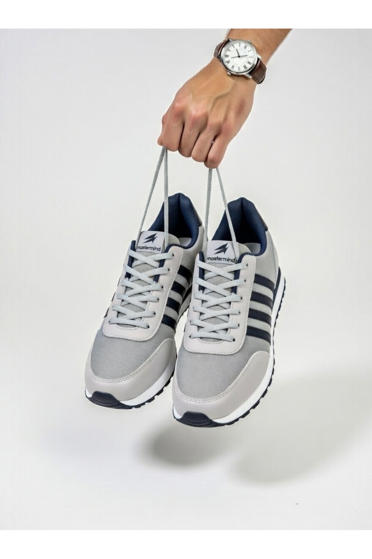 Rona Gifts  Erkek Gri Günlük Rahat Taban Yumuşak Hafif Esnek Yürüyüş Sneaker Bağcıklı Spor Ayakkabı - Görsel 3