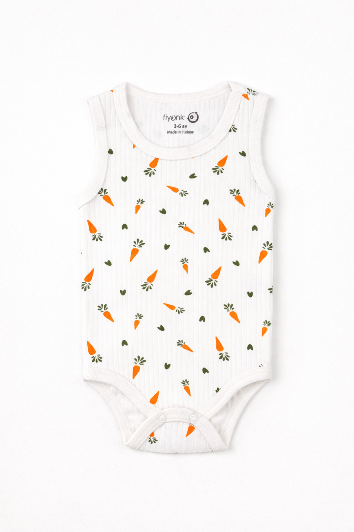 EFU BABY 3lü %100 Pamuklu Havuç Desenli Fitilli Unisex Bebek Atlet Body Zıbın fotoğrafı 6 (önizleme)