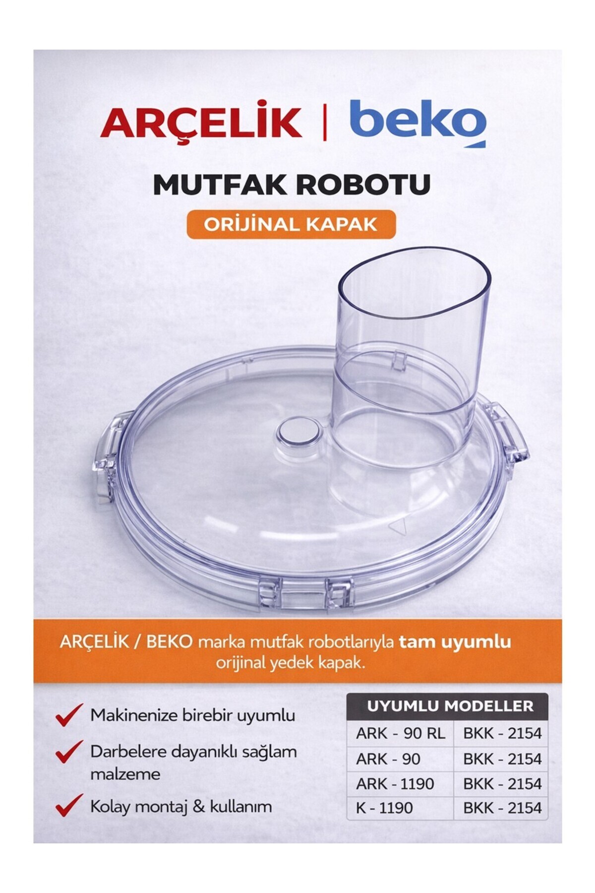 Arçelik K 1190 Robolio Mutfak Robotu Orijinal Kapak