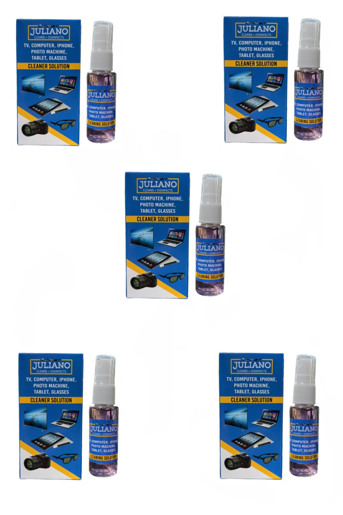 5 PCS - Glasses, Phone, Screen, Laptop, Tablet, Television, Cleaning Set – 50 ML Cleaner