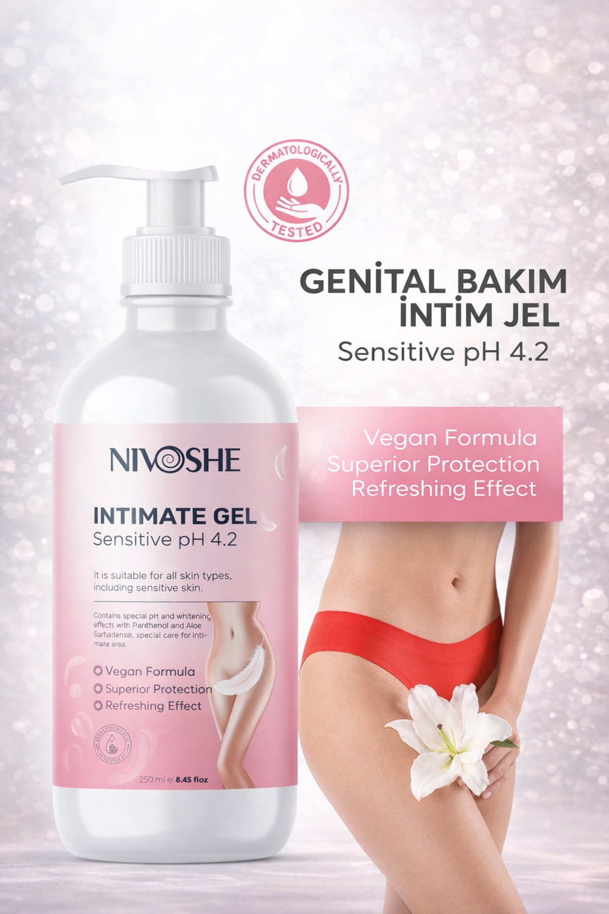 Genital Bölge Kötü Koku Giderici Toparlayıcı Beyazlatıcı İntim Temizleme Jeli 250ML