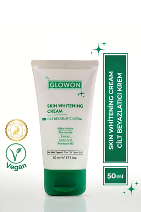 GLOWON Vegan Cilt Beyazlatıcı, Ton Eşitlemeye Yardımcı Leke Kremi 50 ML