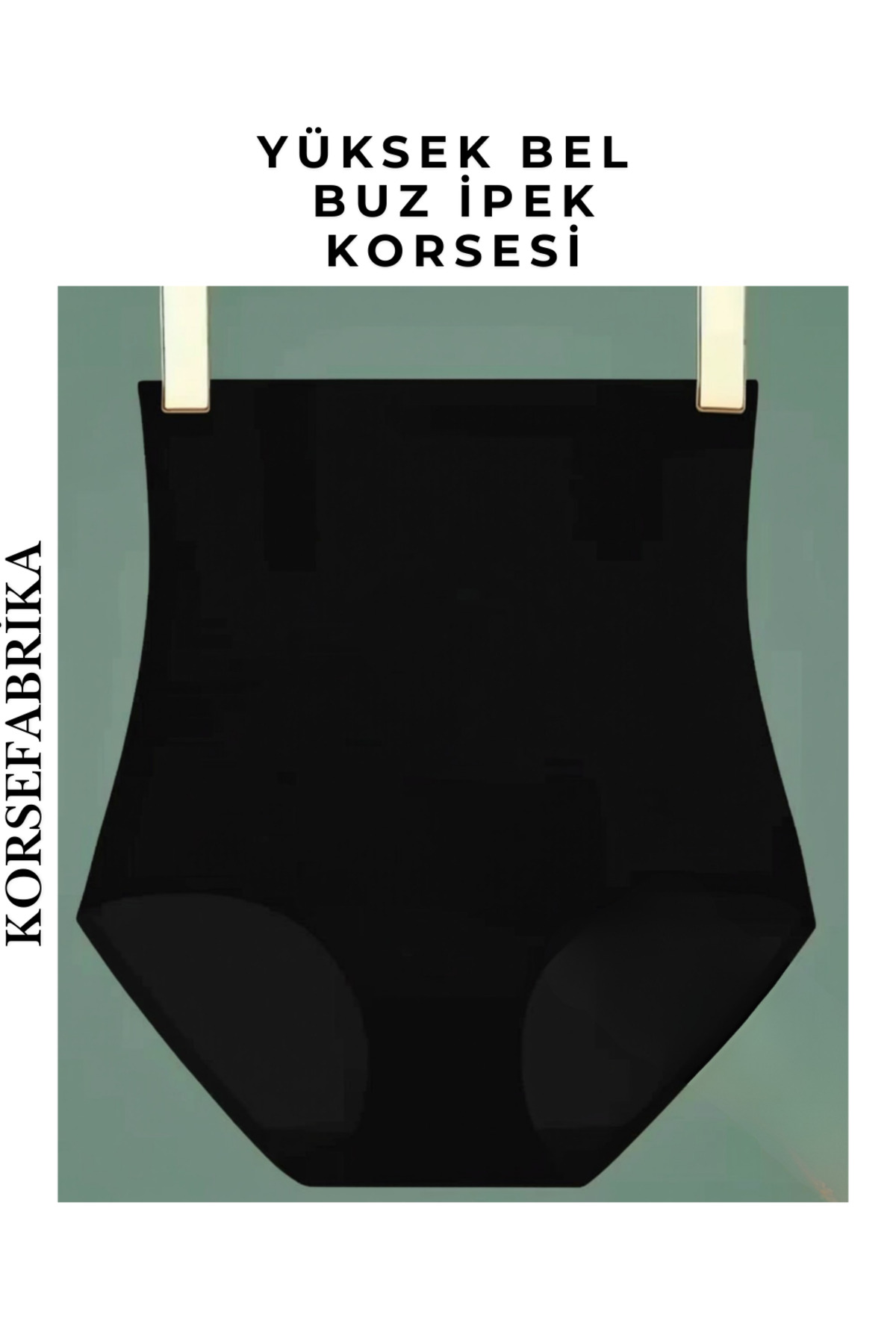 korsefabrika trend mood store Buz İpek Balenli İZ Yapmayan Siyah Rengi Yüksek Bel Dikişsiz Hayalet Lazer Slip Korse görsel 2