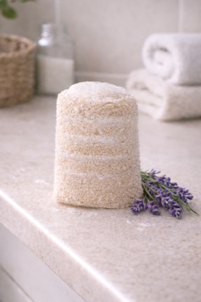 Lavandula Yoğun Lavanta Kendinden sabunlu doğal kabak lifi (Lavanta ve Zeytin...