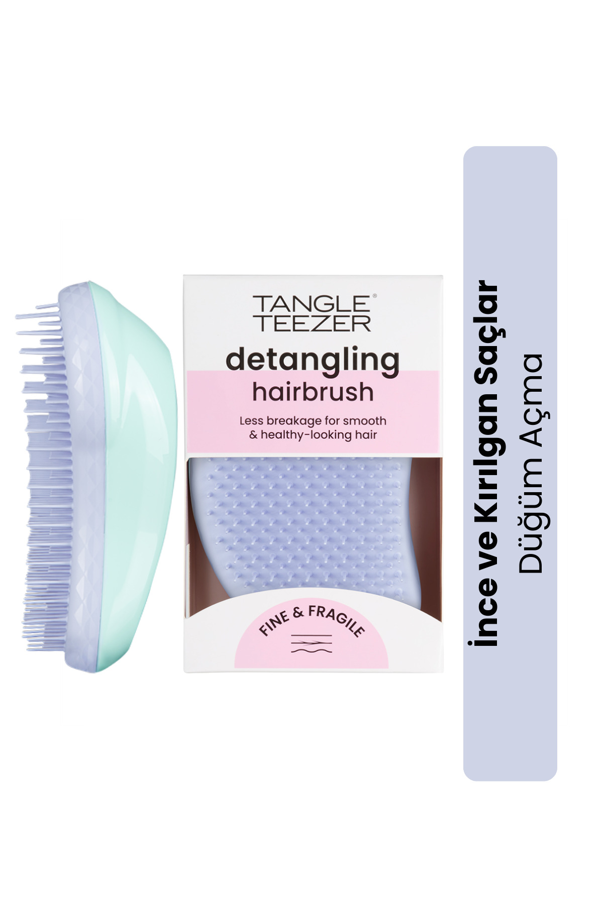 Tangle Teezer Original Fine & Fragile İnce Telli ve Yıpranmış Saçlar için Mint / Lilac Saç Fırçası-Tarak — سفید TANGLE-55