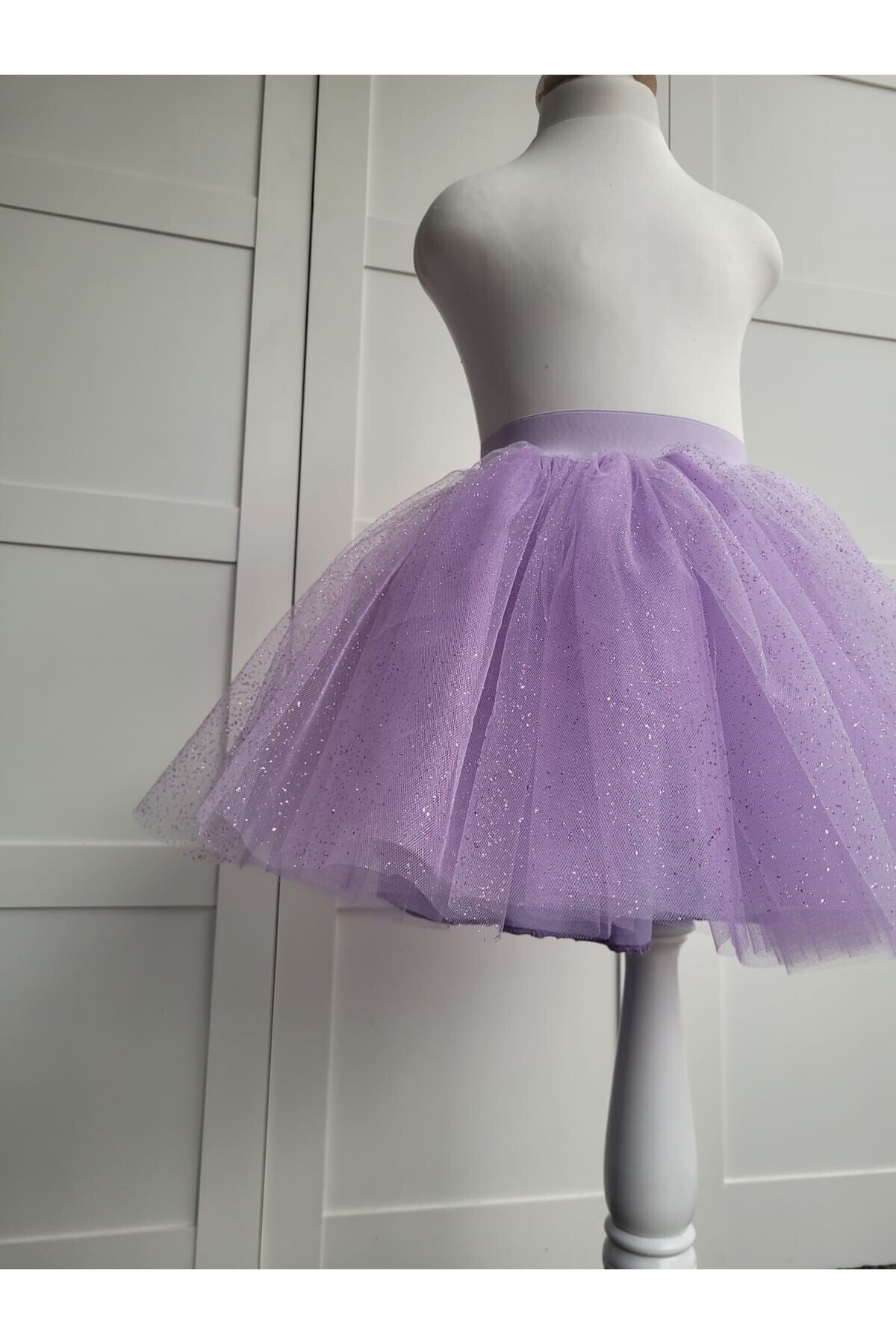 Handmade  Kız Çocuk Lila Renk Simli Tütü Etek - Görsel 2